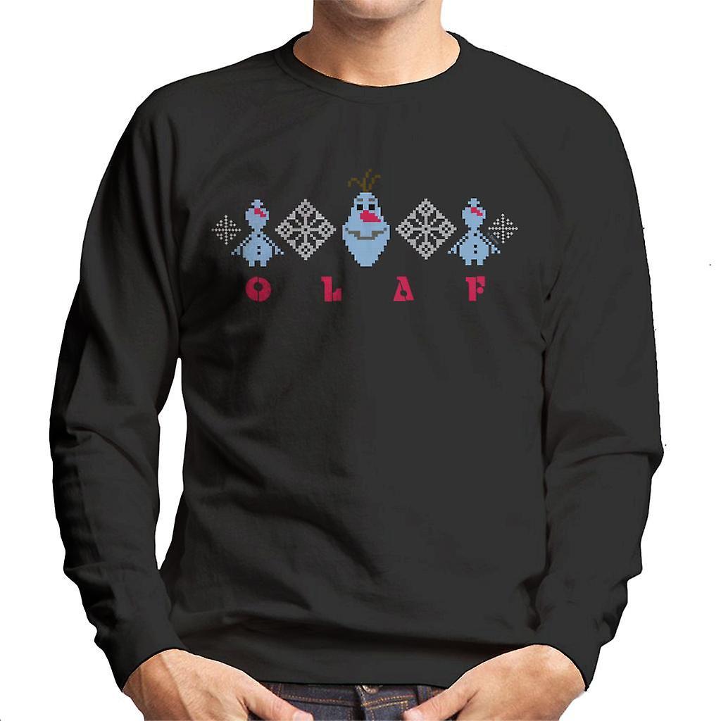 Disney Frozen Olaf Red Text Men's Sweatshirt Black Medium