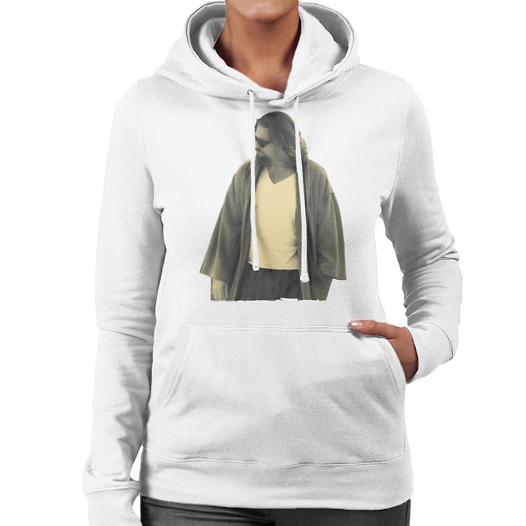 The Big Lebowski The Dude In Robe Women's Hooded Sweatshirt White X-Large