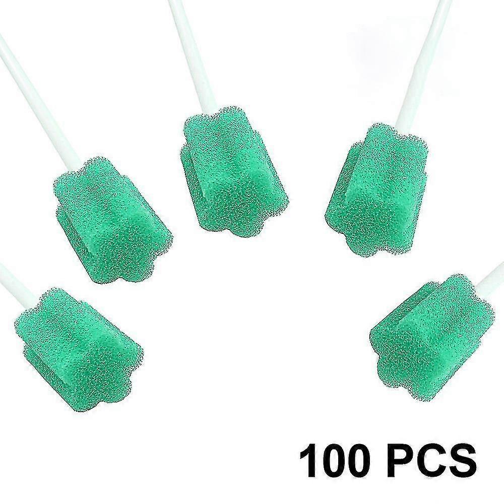 Manchalk 100 Pcs Oral Sponge Sterile Oral Care Sponge Oral Care Green