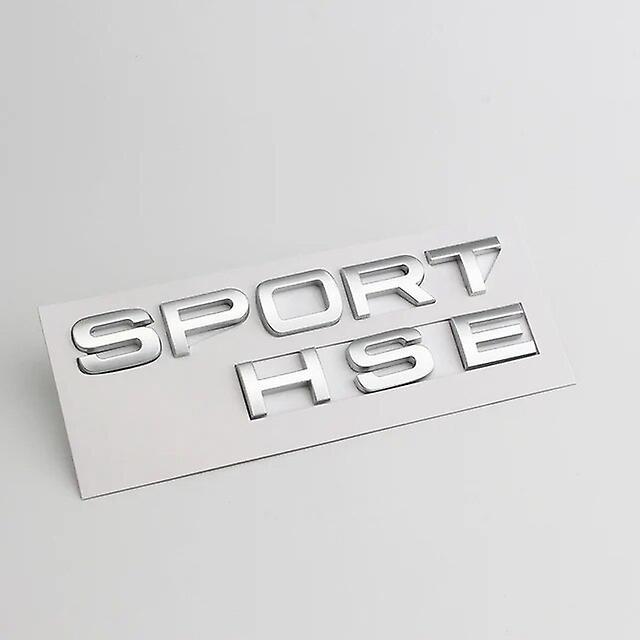 Hikig 3d Abs Chrome Black Logo Sport Hse Emblem Letters Nameplate Car Rear Trunk Badge For Range Rover Sport Hse Sticker Accessories Matte Silver