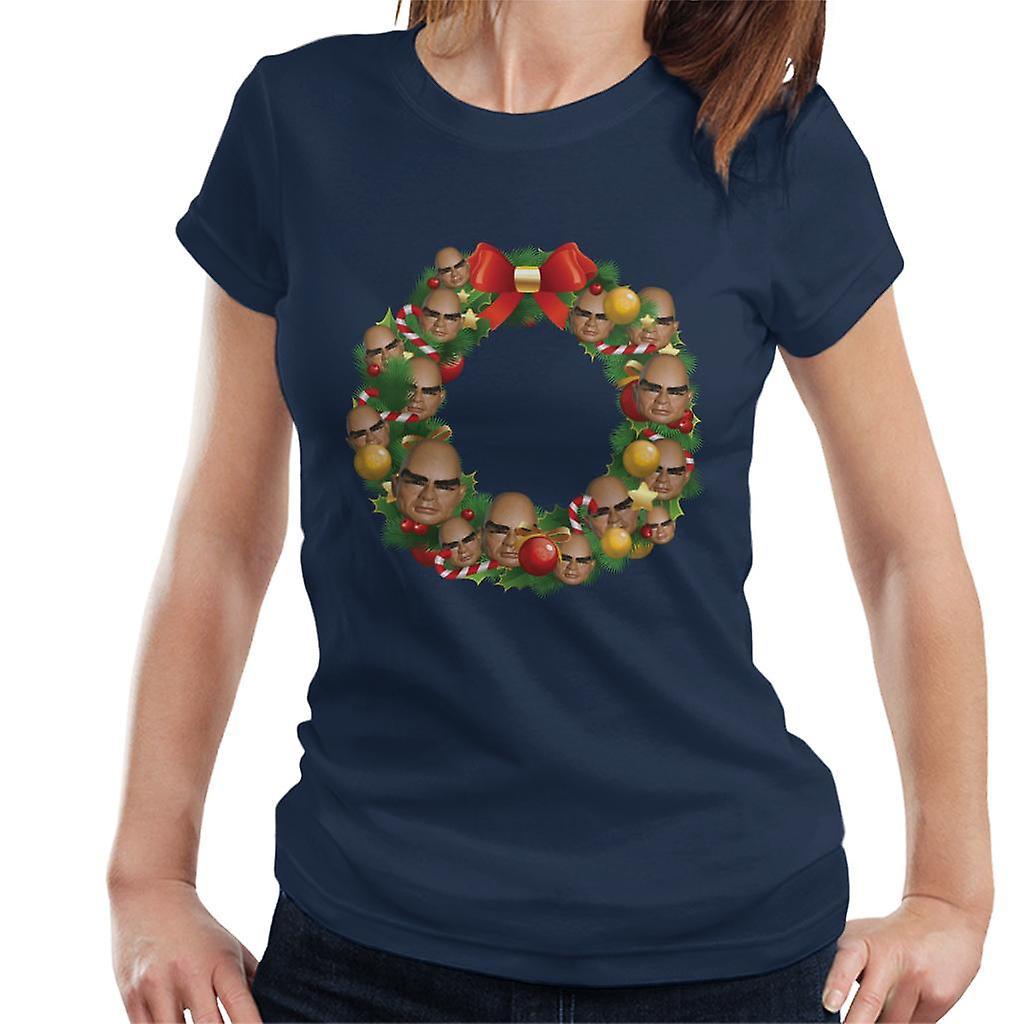 Thunderbirds Christmas Wreath Multiface The Hood Women's T-Shirt Navy Blue Large