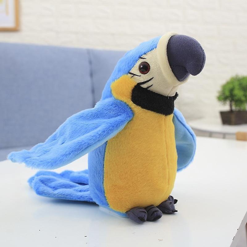 Slowmoose Cute Electric Talking Parrot, Speaking Record, Repeats Waving Wings Toy Blue