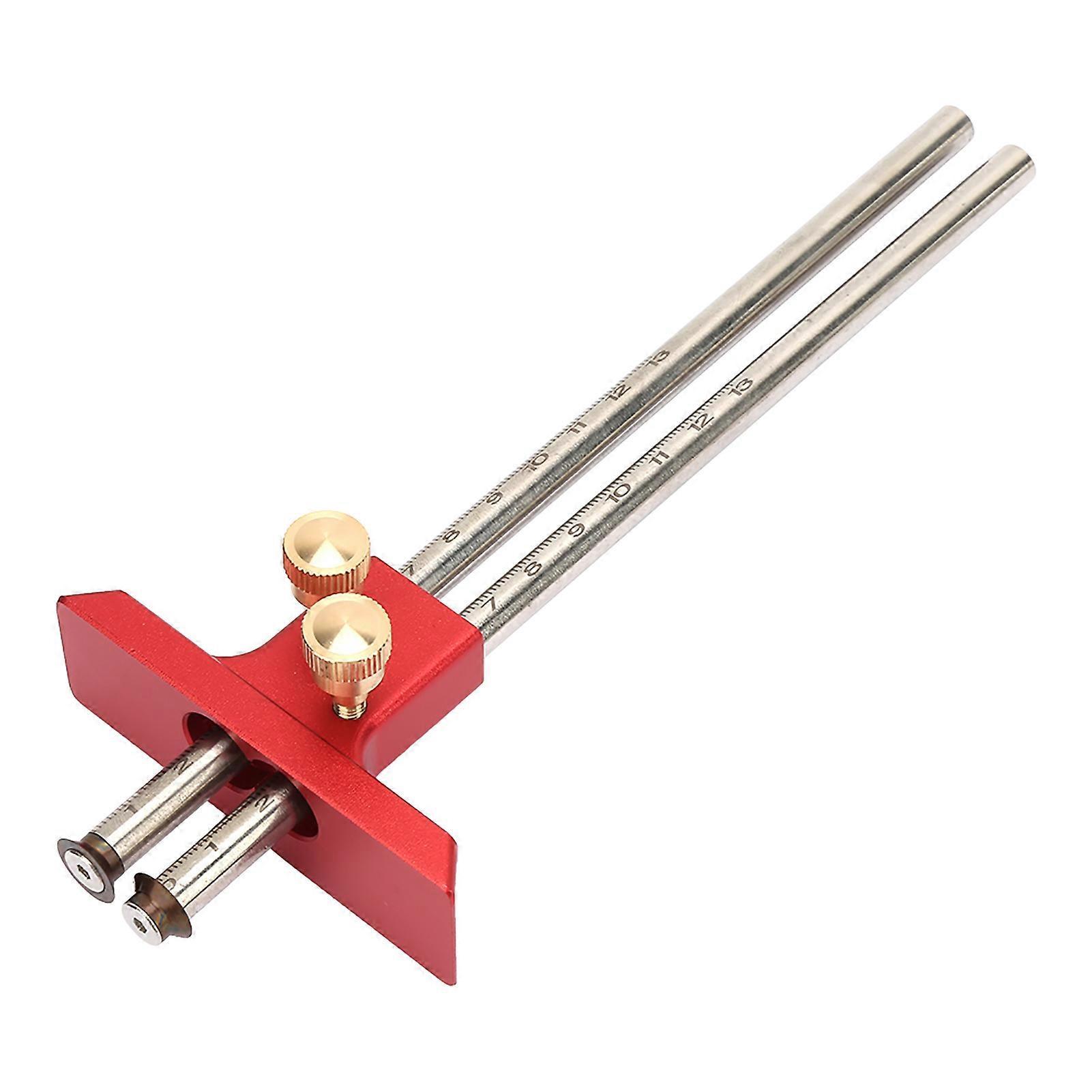 Aespa Stainless Steel Woodworking Double Head Scriber Ruler Marking Gauge Wood Scribe Tool Carpentry