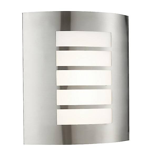 Saxby Lighting Bianco Integrated LED 1 Light Outdoor Wall Light Brushed Stainless Steel, Opal Polypropylene IP44