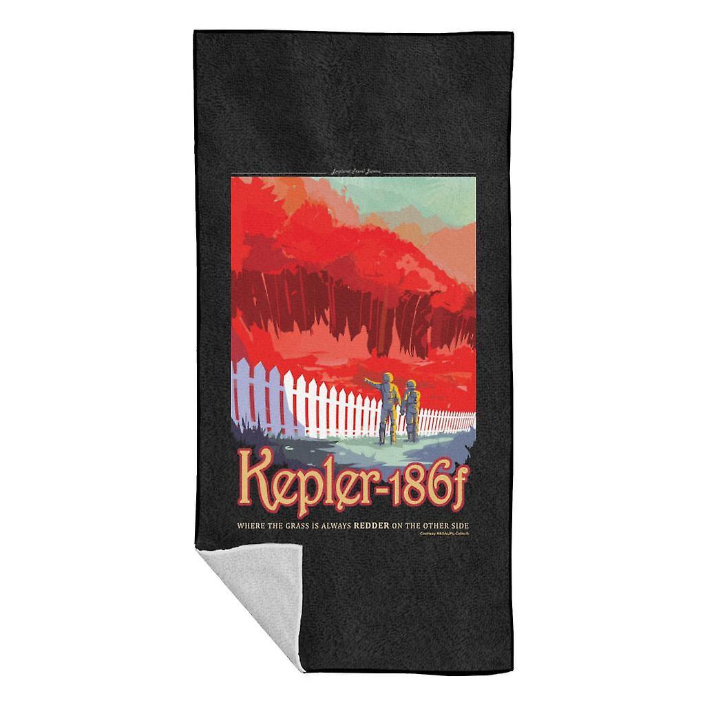 NASA Kelper 186f Interplanetary Travel Poster Beach Towel Black 70 x 140cm