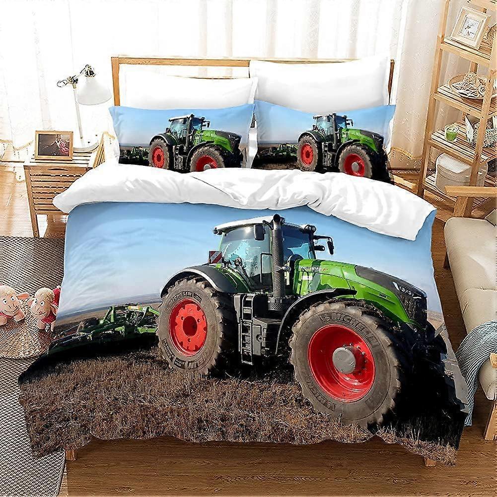 Kerota D Bedding Set Duvet Cover Bedding Set Tractor Duvet Cover Size , Piece Set, Duvet Cover + Matching Pillowcases 135*200 CM Single135x200cm