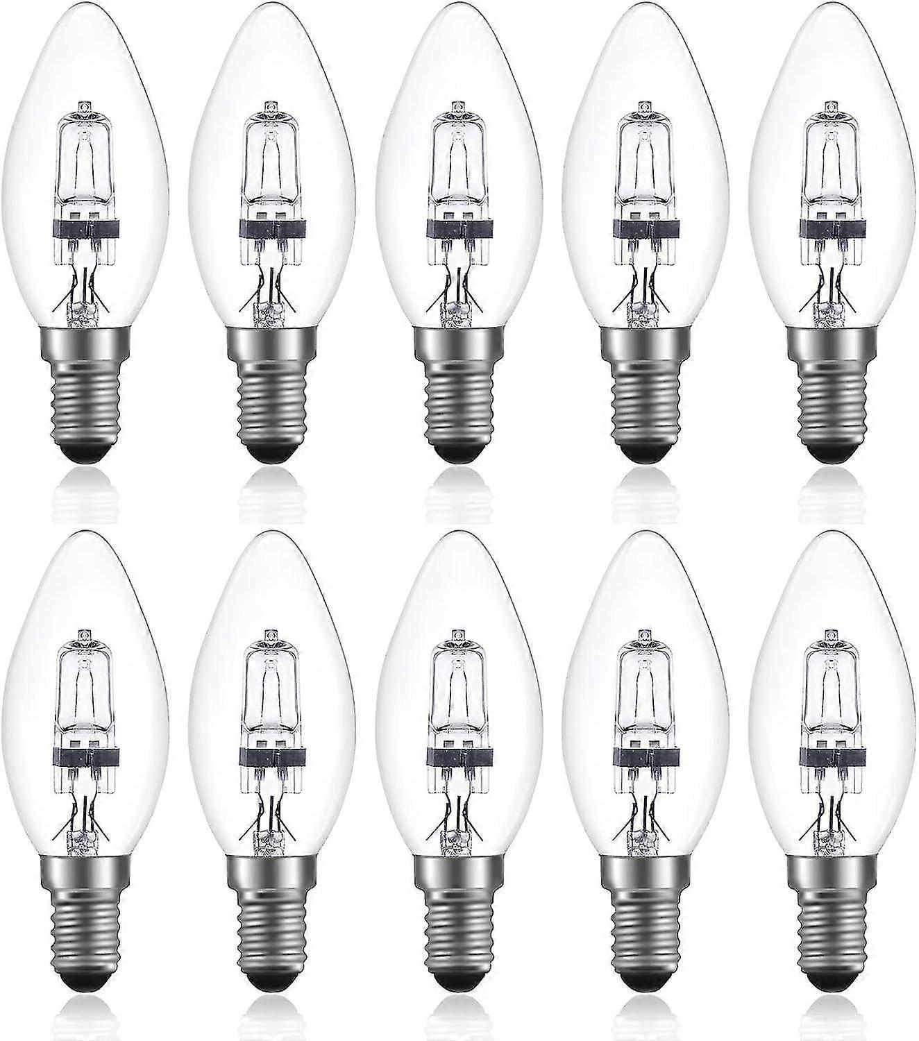 Asiv 42w E14 C35 Dimmable Halogen Bulb Ac 220-240v Warm White 2700k E14 Transparent Halogen Candle Bulb (10pcs)