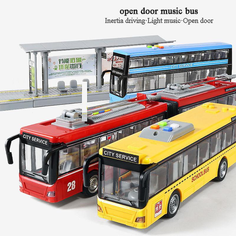 Toy Cars High-quality School Bus Toy Car Model Large Sound And Light Double-decker Bus Simulation Car Toy Childrens Gift wired bus