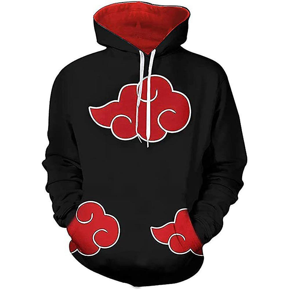 Gunest Naruto Anime Akatsuki Printed Hoodie Men Women Adults Pullover Hooded Sweatshirt Tops Gift XL