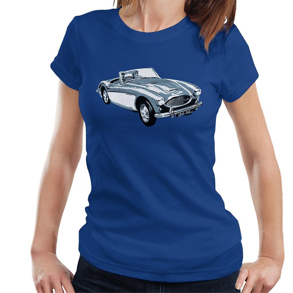 Austin Healey 100 Six British Motor Heritage Women's T-Shirt Royal Blue XX-Large