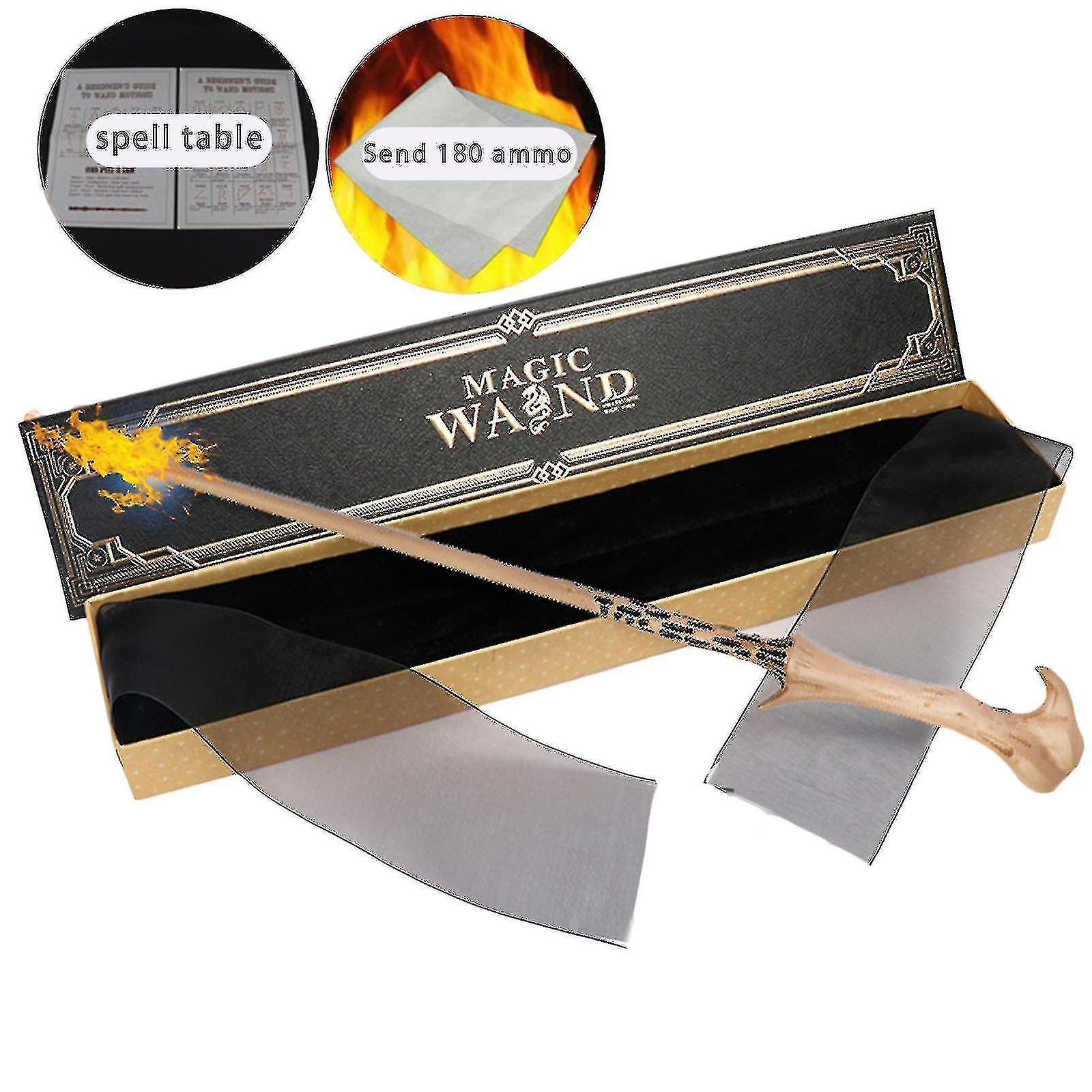 Mingerda Huamade 2024 Harry Potter Magical Fire-breathing Wand Cosplay Dumbledore Hermione Lord Voldemort Snape Fire-breathing Wand Gift style 4