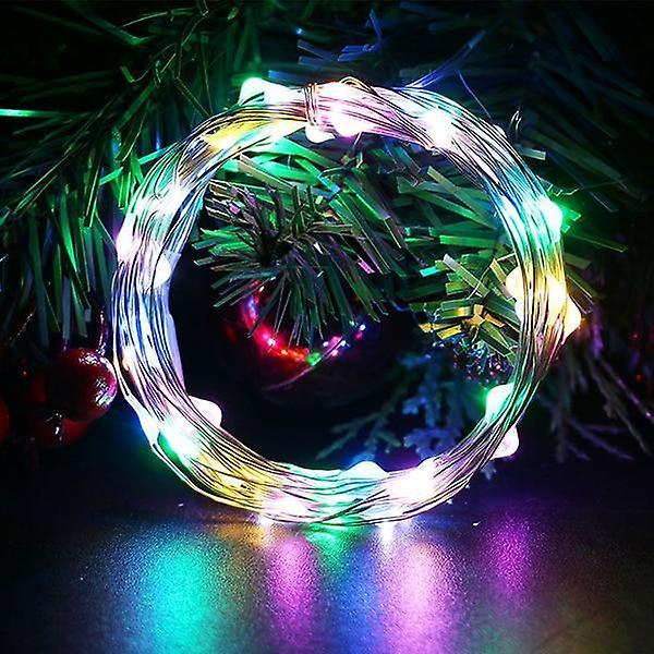 Slowmoose Led String Battery Operated Wire Fairy Garland Light RGB 2m 20Leds