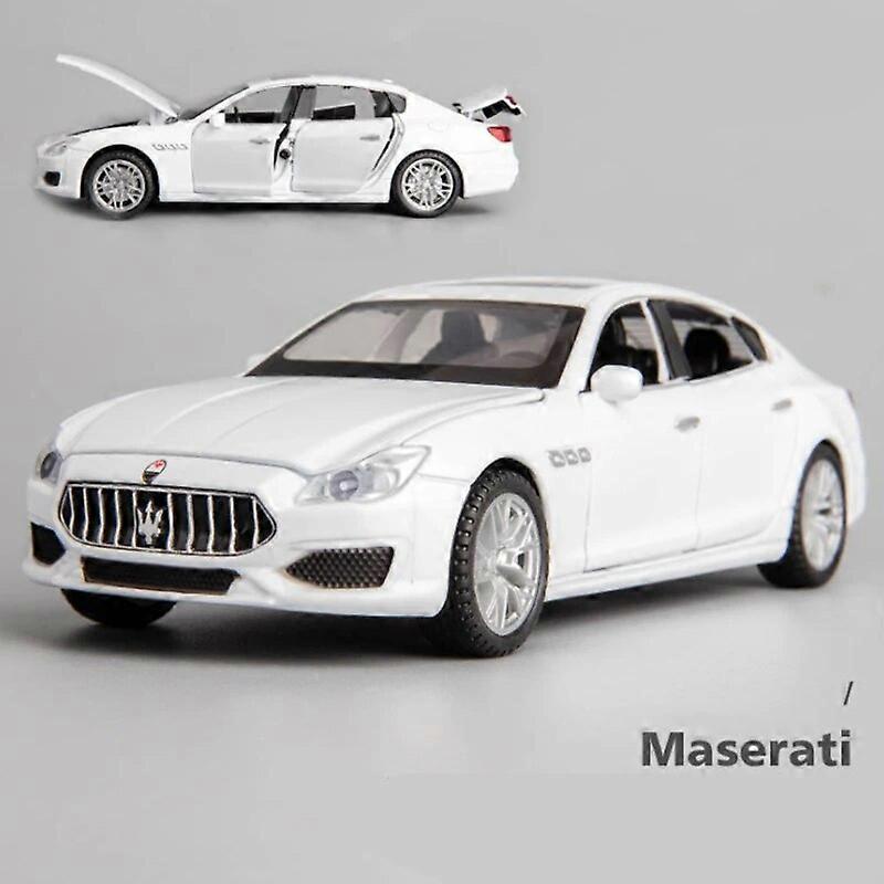 Redkid 1:32 Maserati Quattroporte Coupe Alloy Car Model Diecast Metal Toy Vehicle Car Model Simulation Sound Light Collection Kids Gift White