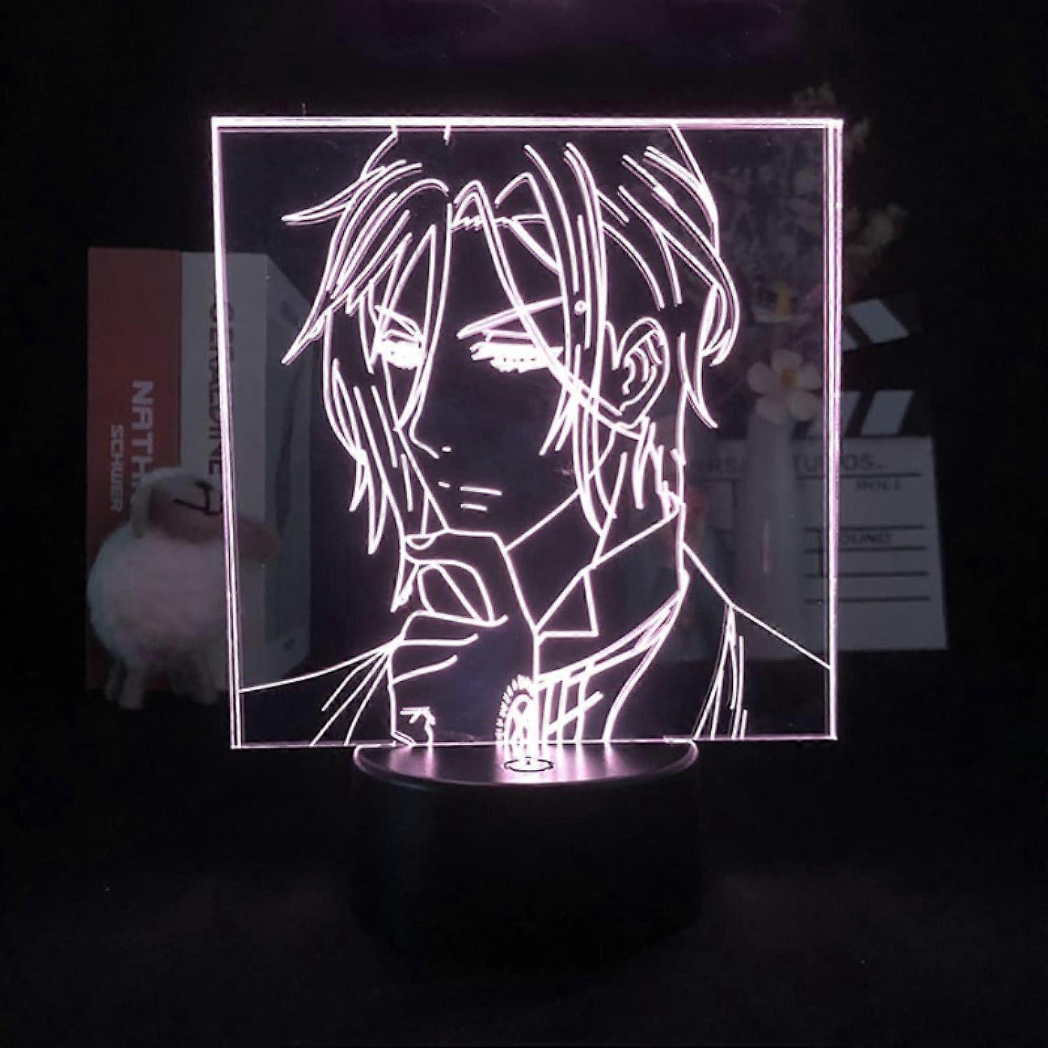 Xcy 3D Night Light Black Butler Sebastian Michaelis Japanese Anime for Bedroom Decor Cute Birthday Color Gift LED Manga Kid Present