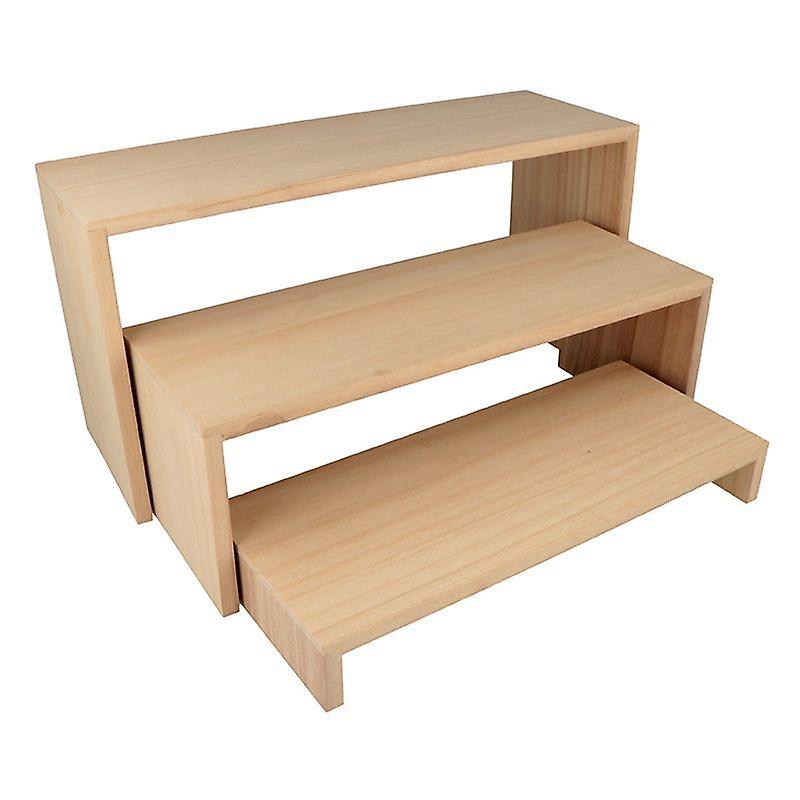 Artemio 3 wooden staircase shelves 18 x 35 cm Beige 35 x 18 x 12 cm