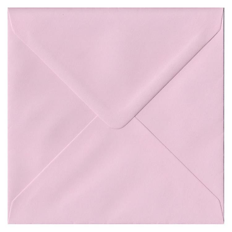 ColorSono Baby Pink Gummed 130mm Square Coloured Pink Envelopes. 100gsm FSC Sustainable Paper. 130mm x 130mm. Banker Style Envelope. 25