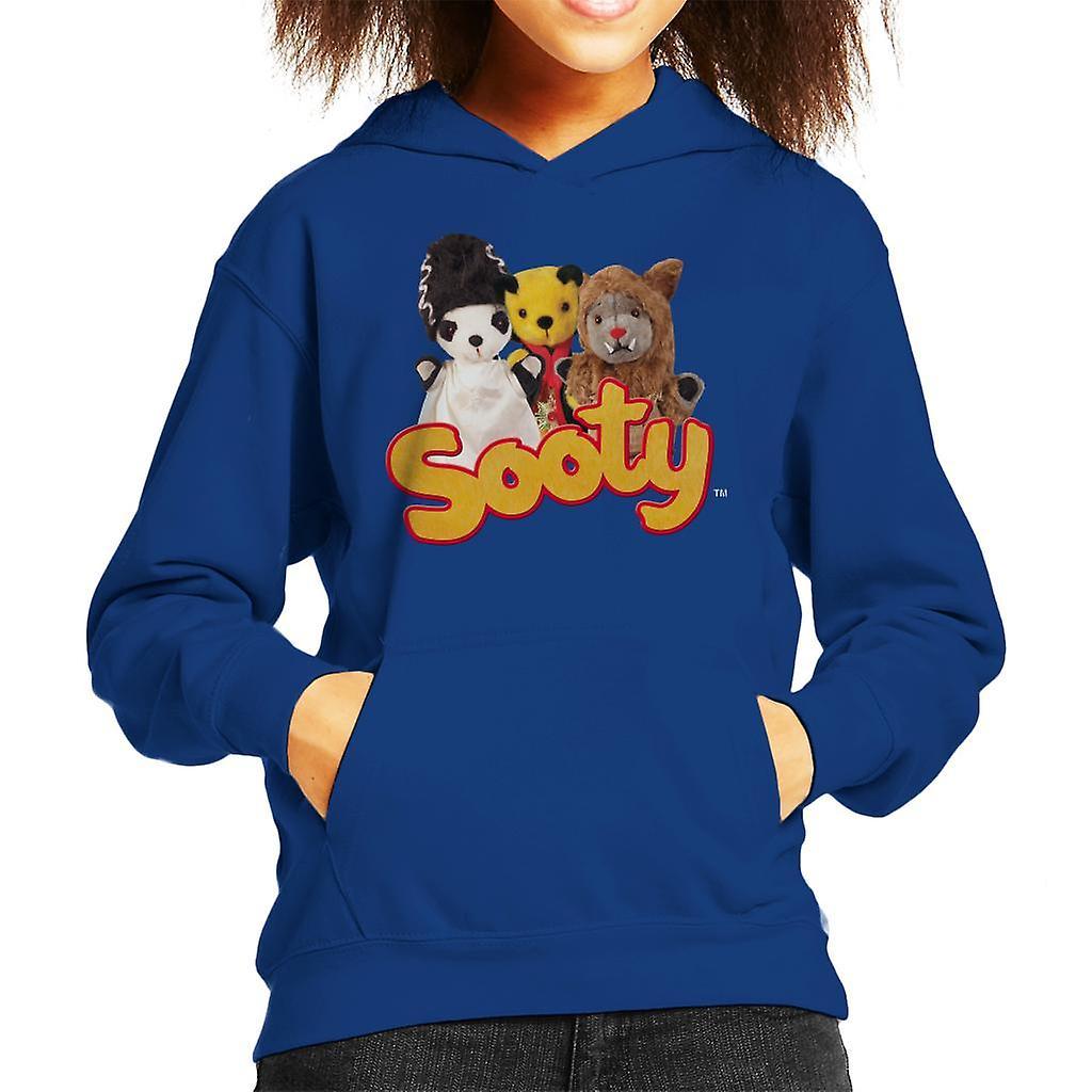 Sooty Halloween Spooky Trio Kid's Hooded Sweatshirt Royal Blue Small (5-6 yrs)