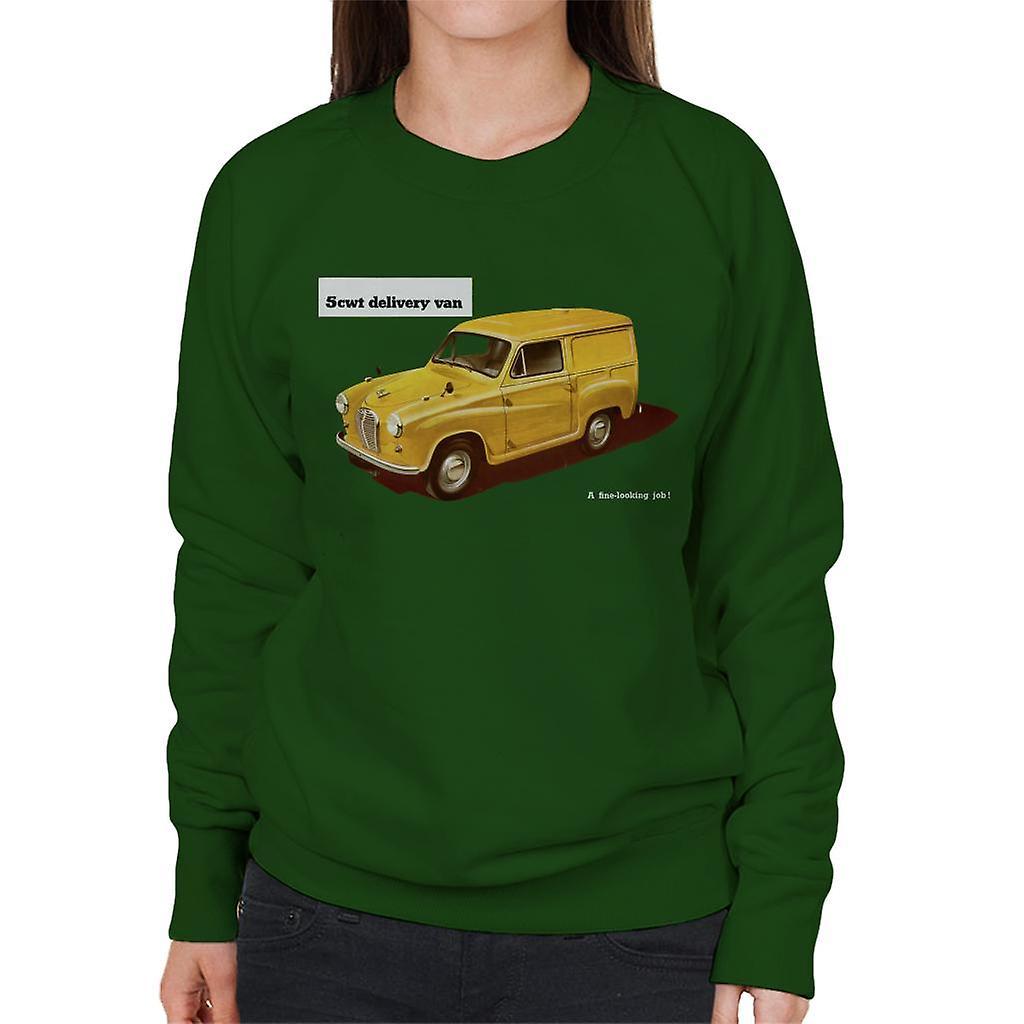 Austin 5cwt Delivery Van British Motor Heritage Women's Sweatshirt Bottle Green Small