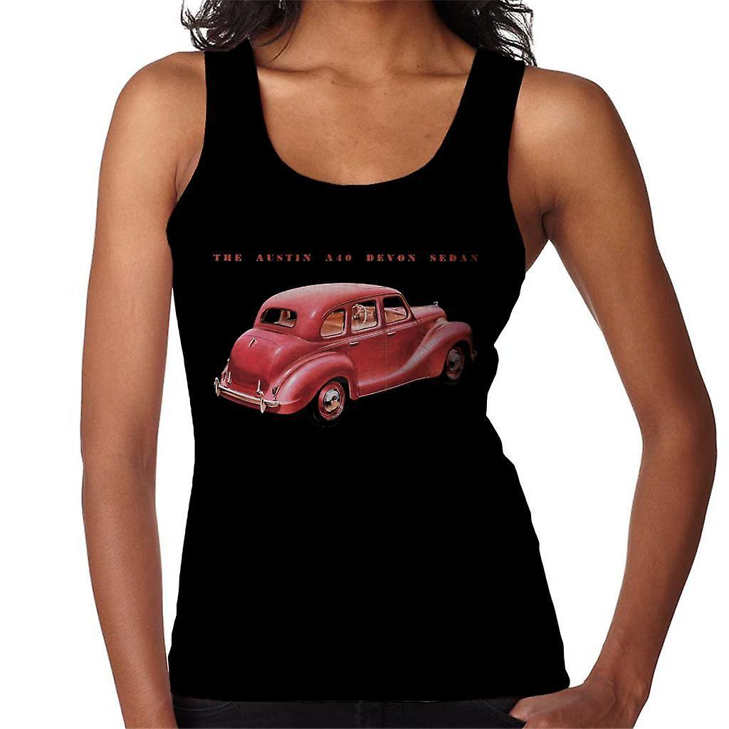 Austin A40 Devon Sedan British Motor Heritage Women's Vest Black Small