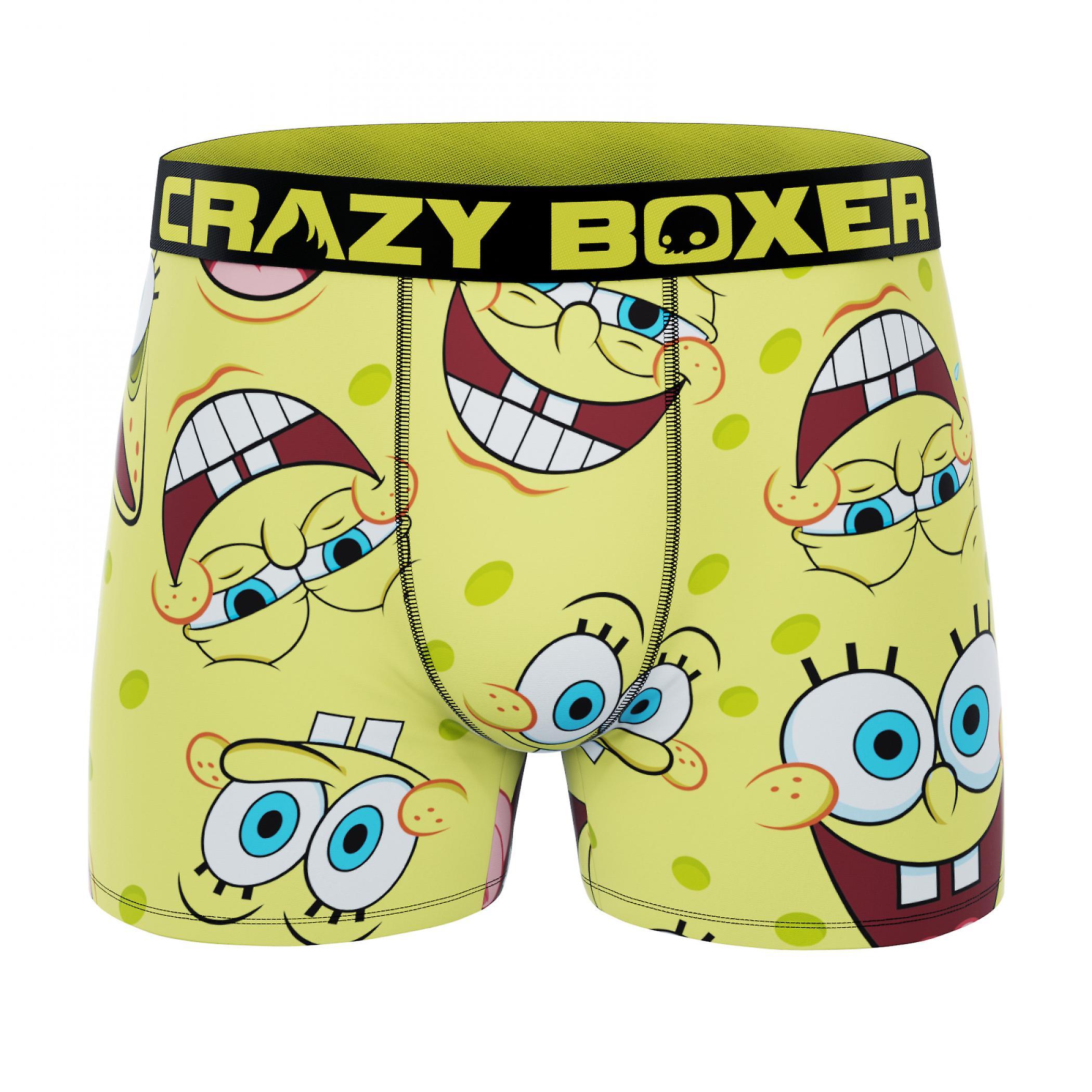 Tv Shows Crazy Boxers SpongeBob SquarePants Face All Over Boxer Briefs Yellow Large (36-38)