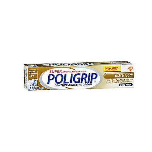 Super Poligrip  Denture Adhesive Cream, Extra Care 2.2 oz (Pack of 1)