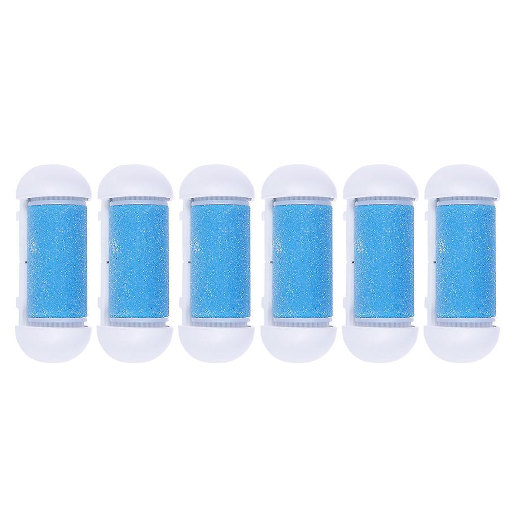 Tinksky 6 Pcs Electric Grinders Roller Heads Foot File Feet Pedicure Tools Cracked Heels Heads Coarse Replacement Roller Blue 2.5X2.5X6CM