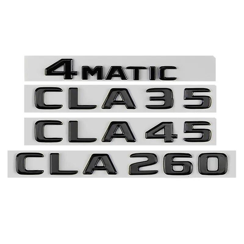 Hikig Trunk 3d Car Letters Stickers For Mercedes Cla35 Cla45 Amg Cla260 Cla200 Cla180 Cla250 Cla220 C117 W117  Emblem Logo Accessories Glossy Black...