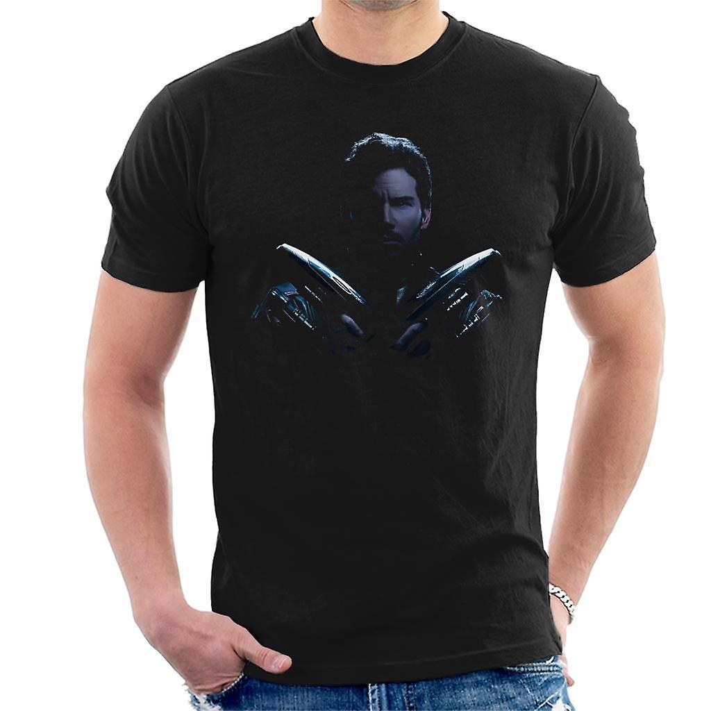 Marvel Guardians Of The Galaxy Vol 2 Star Lord Quad Blaster Design Men's T-Shirt Black Small