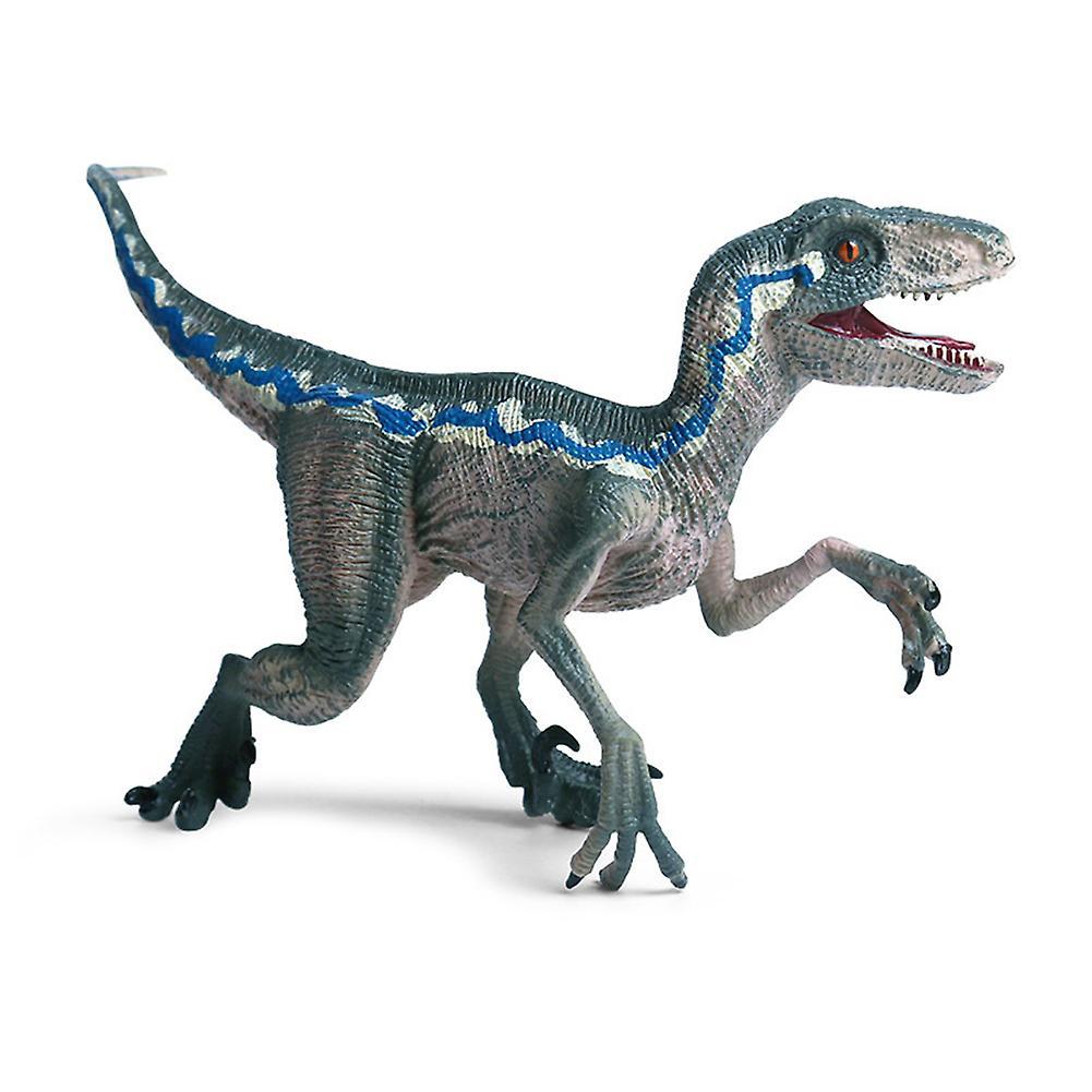 Hislaves Realistic Velociraptor Dinosaur Action Figure Animal Model Kids Toy Collectible Blue