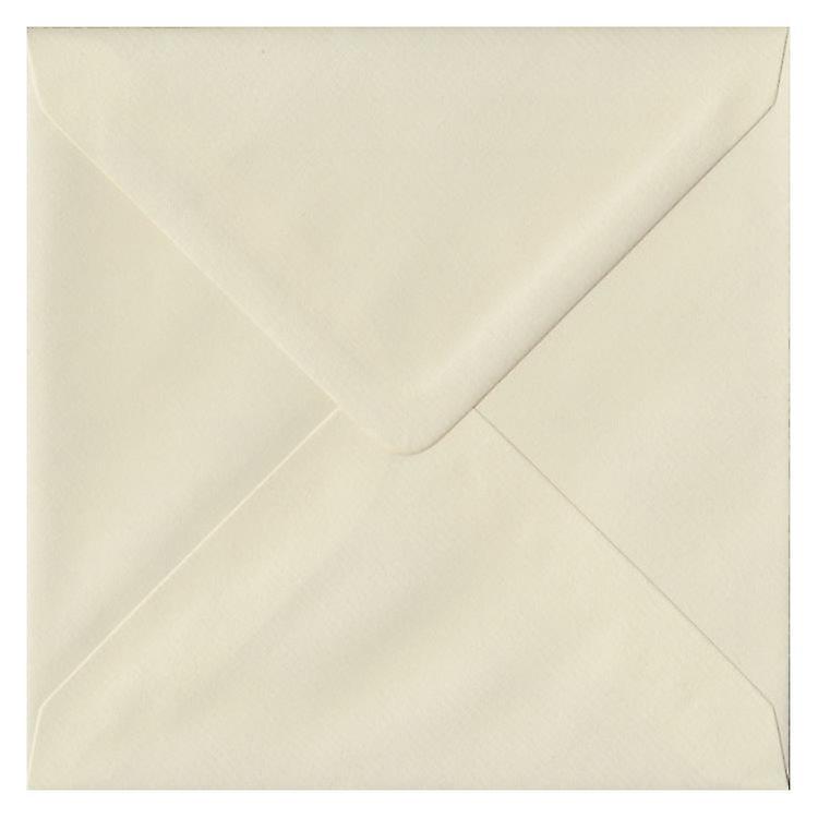 ColorSono Ivory Laid Gummed 155mm Square Coloured Ivory Envelopes. 100gsm FSC Sustainable Paper. 155mm x 155mm. Banker Style Envelope. 25