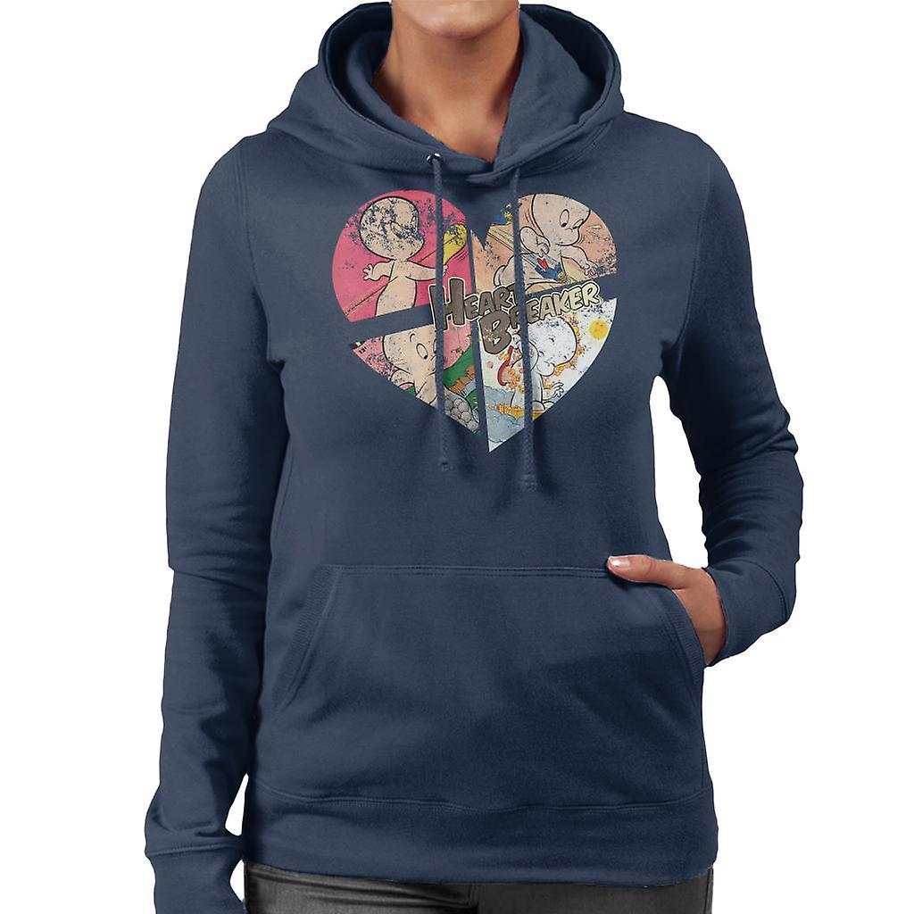 Casper The Friendly Ghost Heart Breaker Women's Hooded Sweatshirt Navy Blue Large