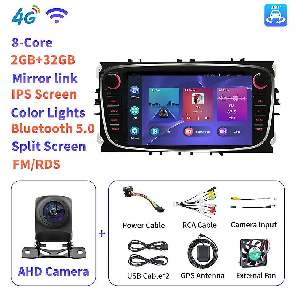 Aintier Android 10 For Ford Focus Mondeo S-max Kuga Galaxy C-max Multimedia Player Navigation Carplay  Gps Navigation No Dvd Y6 2G 32G B