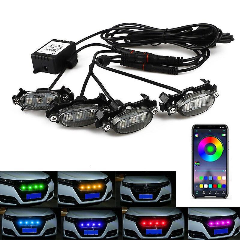 Car Grille Led Lights For Toyota Tundra Tacoma Ford F150 Raptor Style Rgb Colorful Lamp Kit Wireless Bluetooth Control Lights Motor Vehicle Lighting