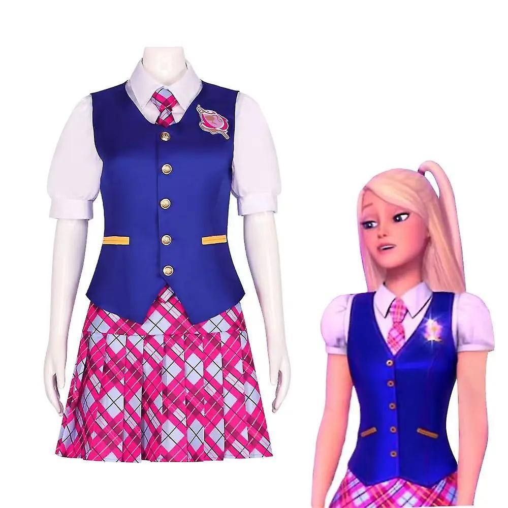 Tigernu 2024 Movie Barbiee Cosplay Costume Halloween Princess Dress Delancy Wen Cos Outfit Women School Uniform Top Skirts Carnival Party Barbie S