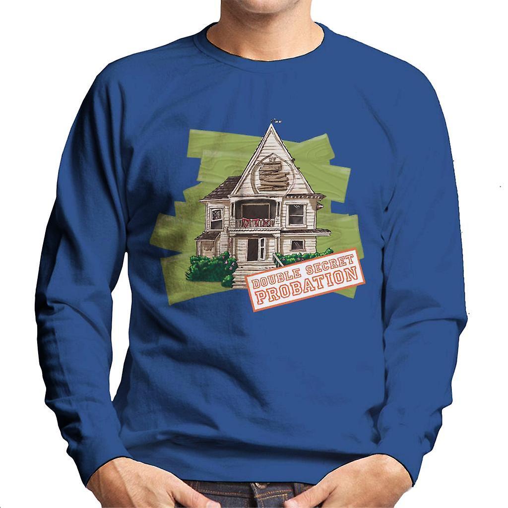 Animal House Double Secret Probation Men's Sweatshirt Royal Blue XX-Large