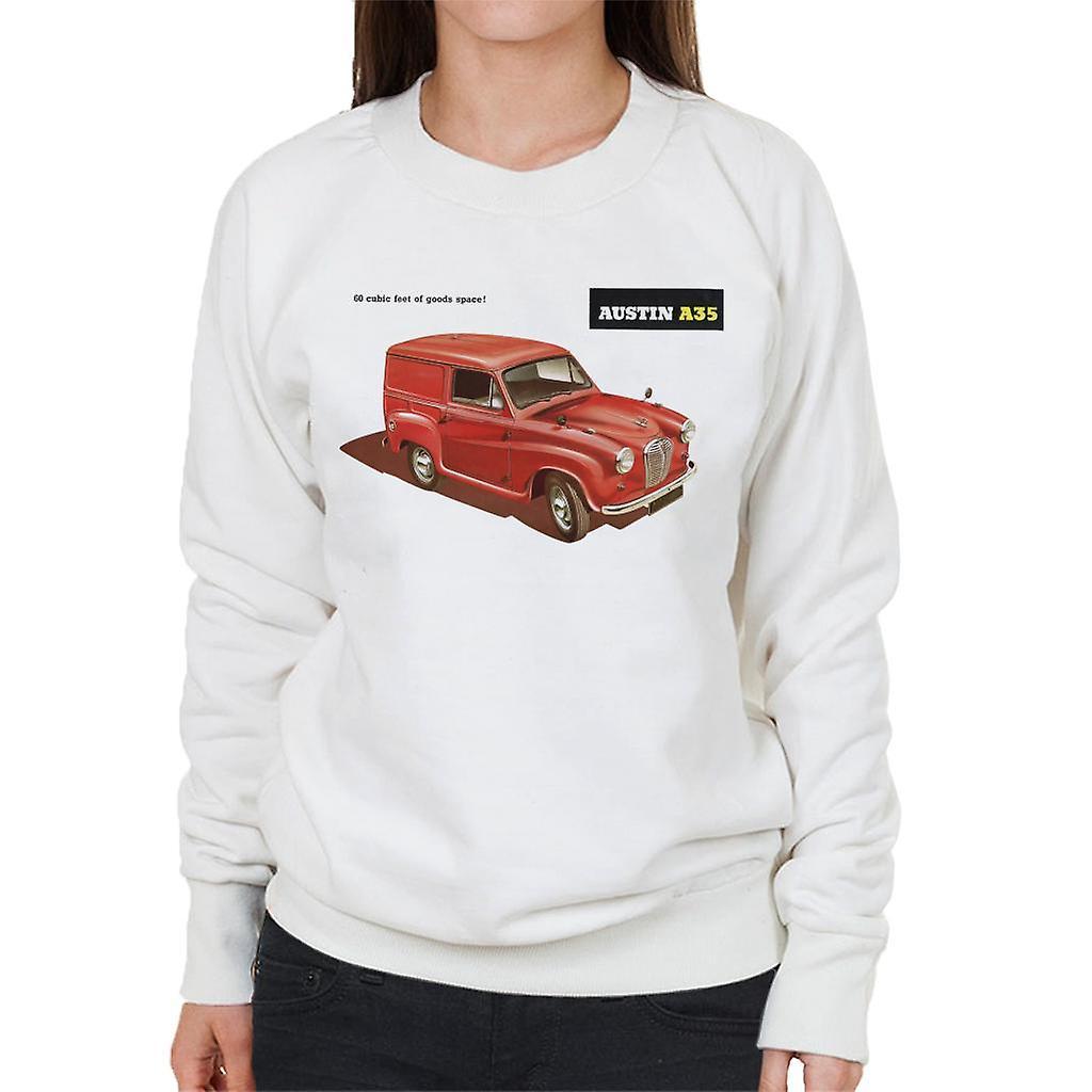 Austin A35 Goods Space British Motor Heritage Women's Sweatshirt White Large