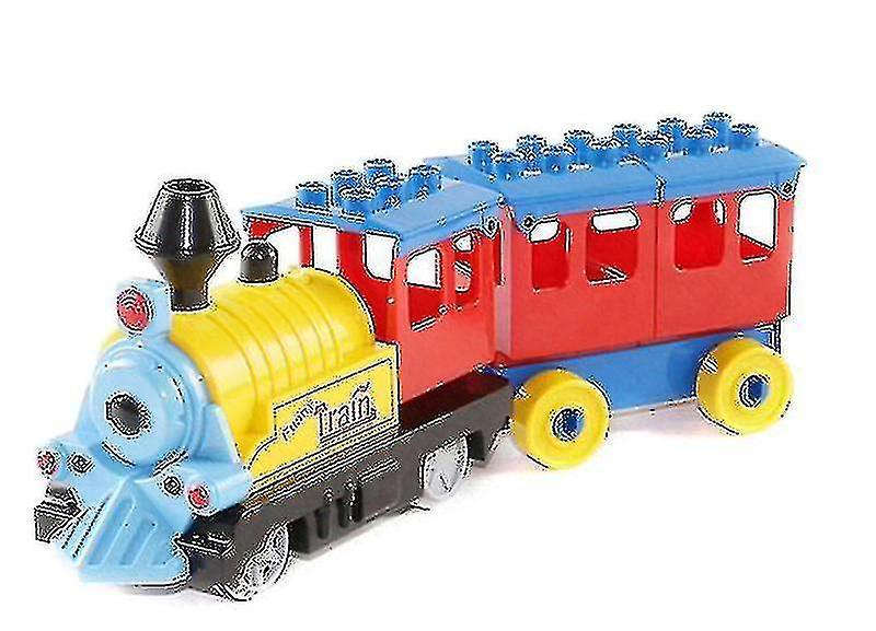 FLARUT Battery Operated Duplo Blocks Train Building Bricks Educational Toy Yellow