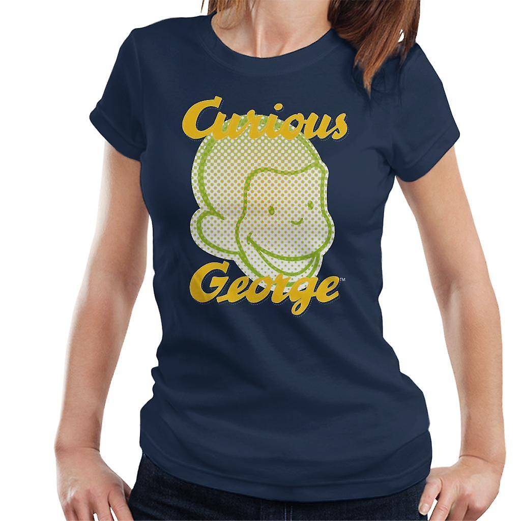 Curious George Face Logo Women's T-Shirt Navy Blue X-Large