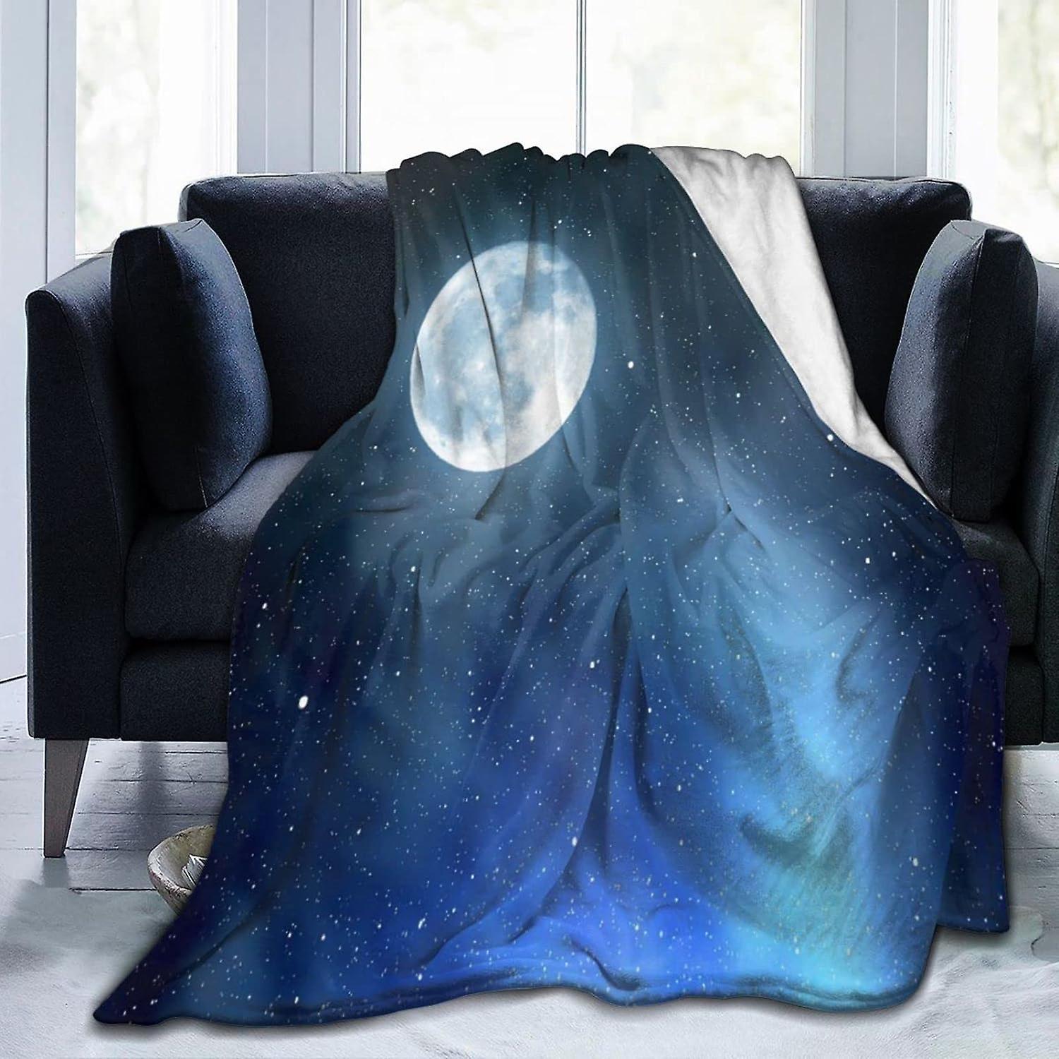 Kerota Super Soft Blanket Night Sky Stars Flannel Blanket Fluffy Warm Bed Throw Anti-Pilling Washable For Adults Kids ABD6165 60x50in 150x125cm