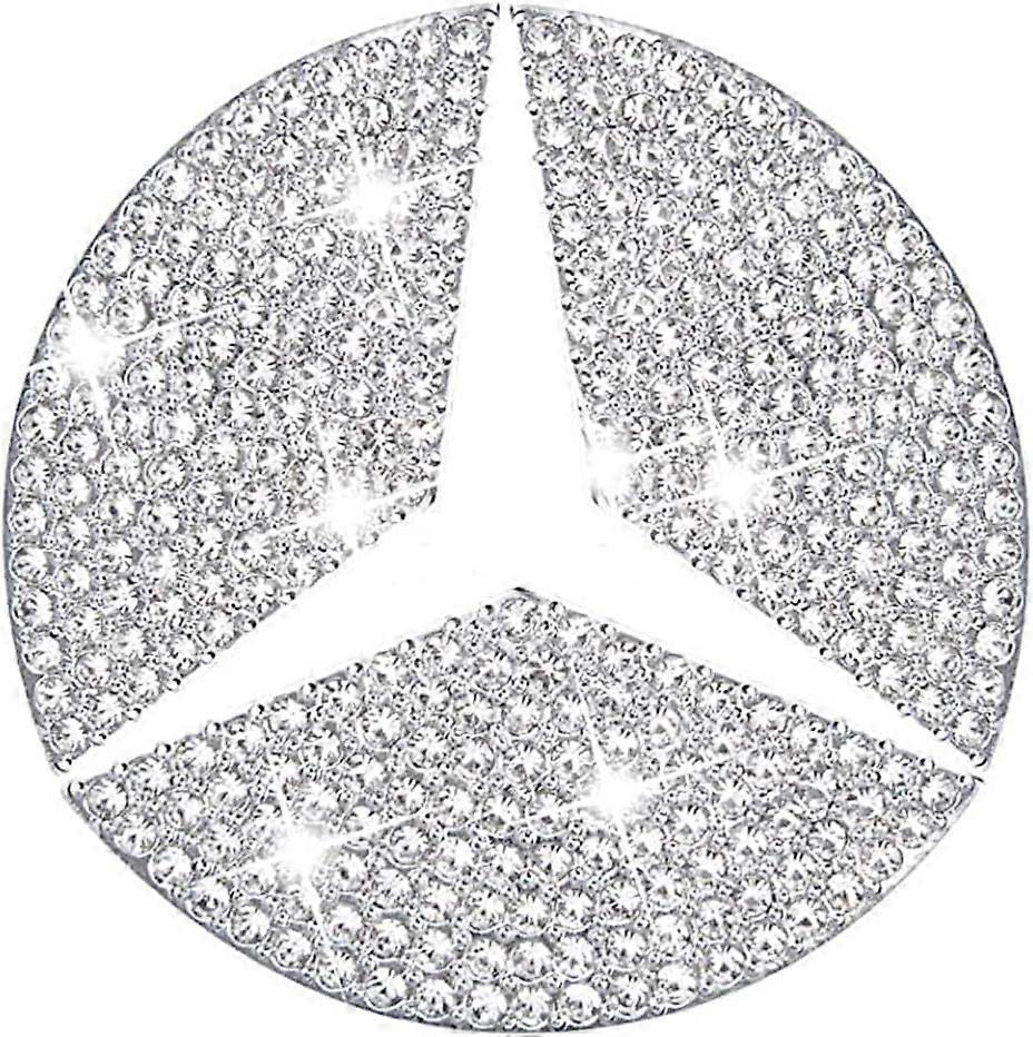 Heyone 1Pcs 3D Metal Bling Car Accessories Compatible with Mercedes Benz 45mm, Fit for Mercedes Benz 45mm Rhinestone Bling Car Stickers DIY Glitter...