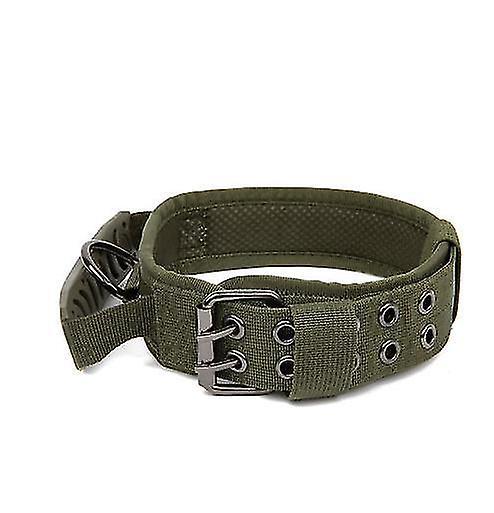 Tianzun Tactical Dog Collar With Control Handle, Military Adjustable Dog Collar For Medium Dogs Large Training Green M