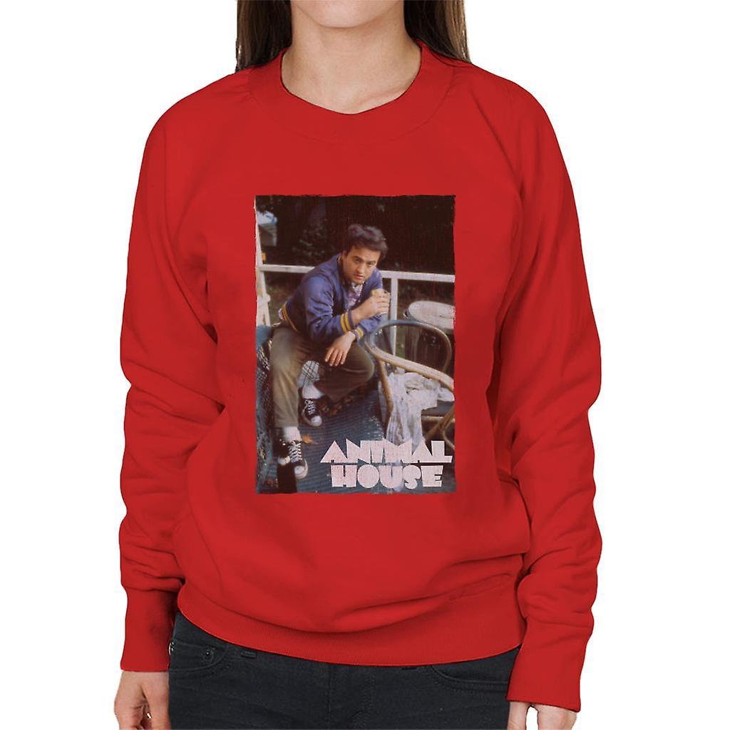 Animal House John Bluto Blutarsky Drinking Women's Sweatshirt Red Small