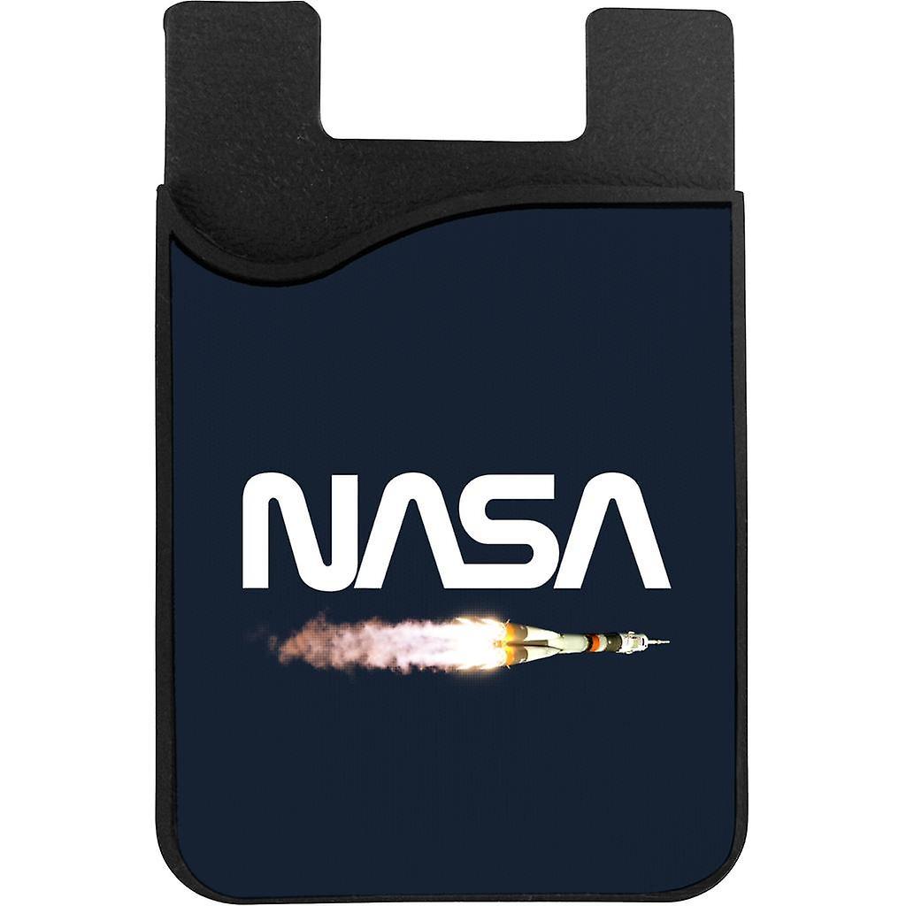 NASA Soyuz Launch Logo Phone Card Holder Navy Blue 5.5cm x 8.5cm