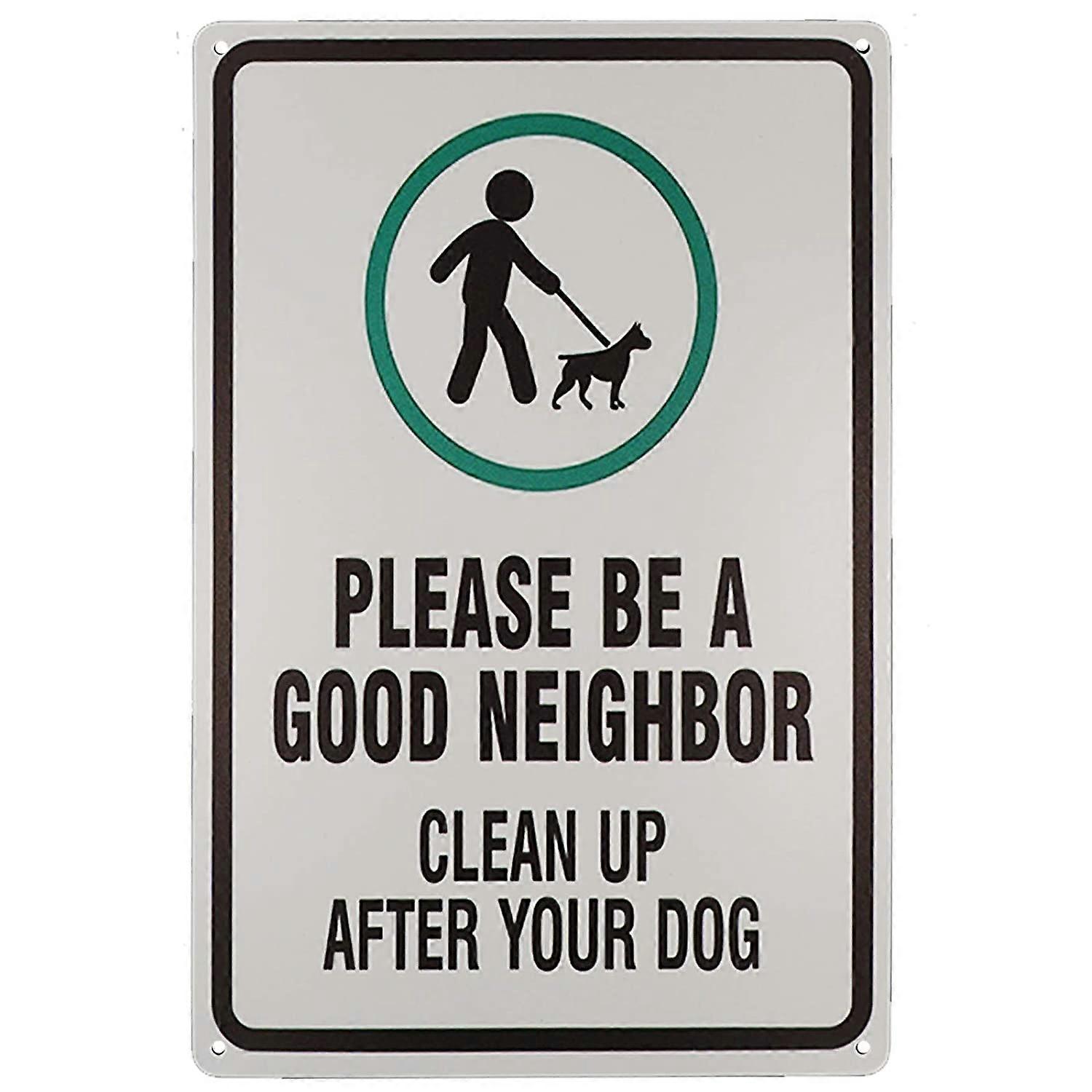 LINCMAN TISOSO Please Be a Good Neighbor Clean Up After Your Dog Signs with Vintage Funny Graphic Metal Tin Sign for Indoor or Outdoor Use Garden Y...