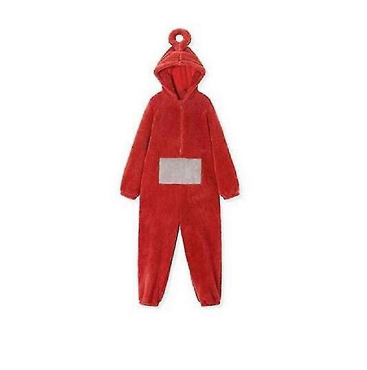 Unbrand Unisex Teletubbies Costumes Disi Onesies Lala Cosplay Pajamas Adult Pyjamas Animal Sleepwear Jumpsuit S Red