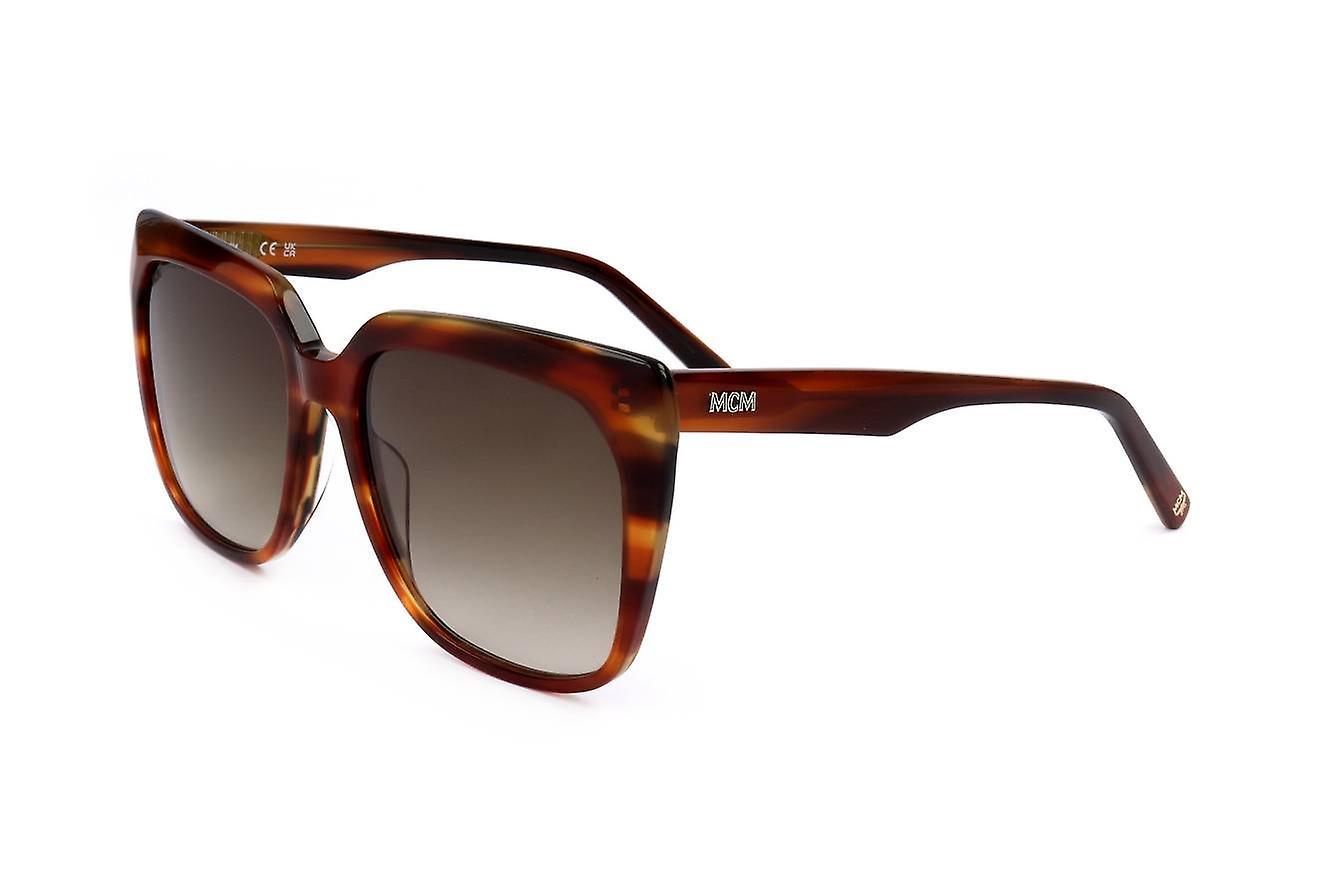 Sunglasses MCM MCM701S 256 STRIPED COGNAC 57/17/145 WOMAN Brown 57 mm