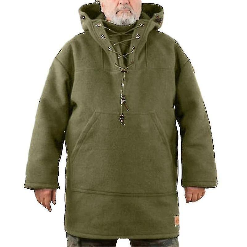 Guangzhou Yunlan Trading Co., Winter Men's Leisure Jacket Hooded Wool Heavy Coat And Sweatshirt Green M