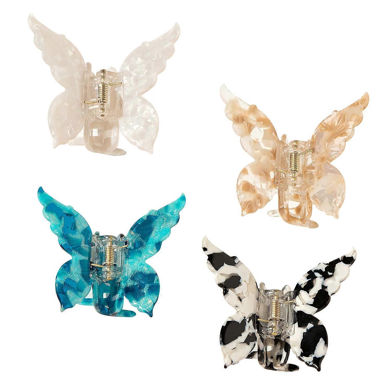 Wjiaer Butterfly Acetate Hair Clips Tortoise Barrettes Claw Clips No-Slip Grip French Design Hair Jaw Clips Clamp Small Hair Accessories for Women ...