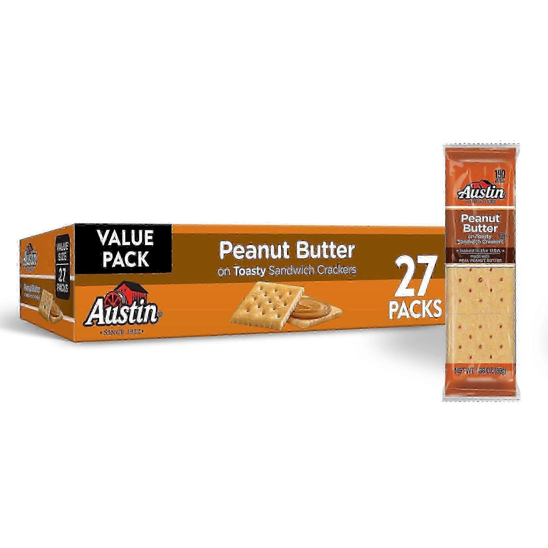 Austin Sandwich Crackers Pack, Peanut Butter On Toast, 27 Ea