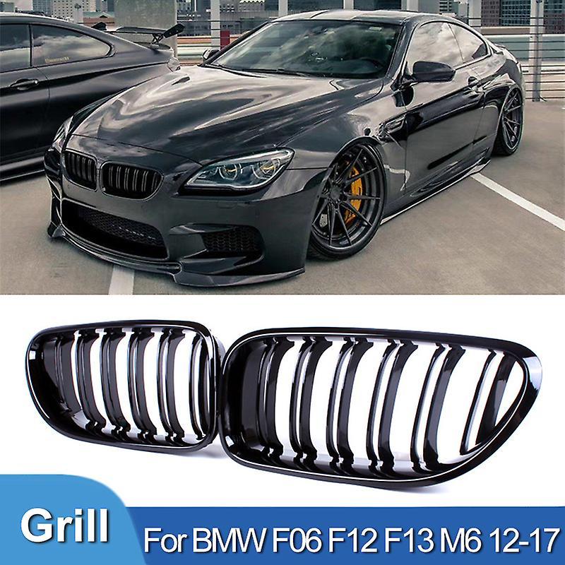 Auto Parts Gloss Black Grill Front Bumper Kidney Grille Racing Grills For Bmw 6 Series F06 F12 F13 M6 2012-2017 Double Slat  Abs